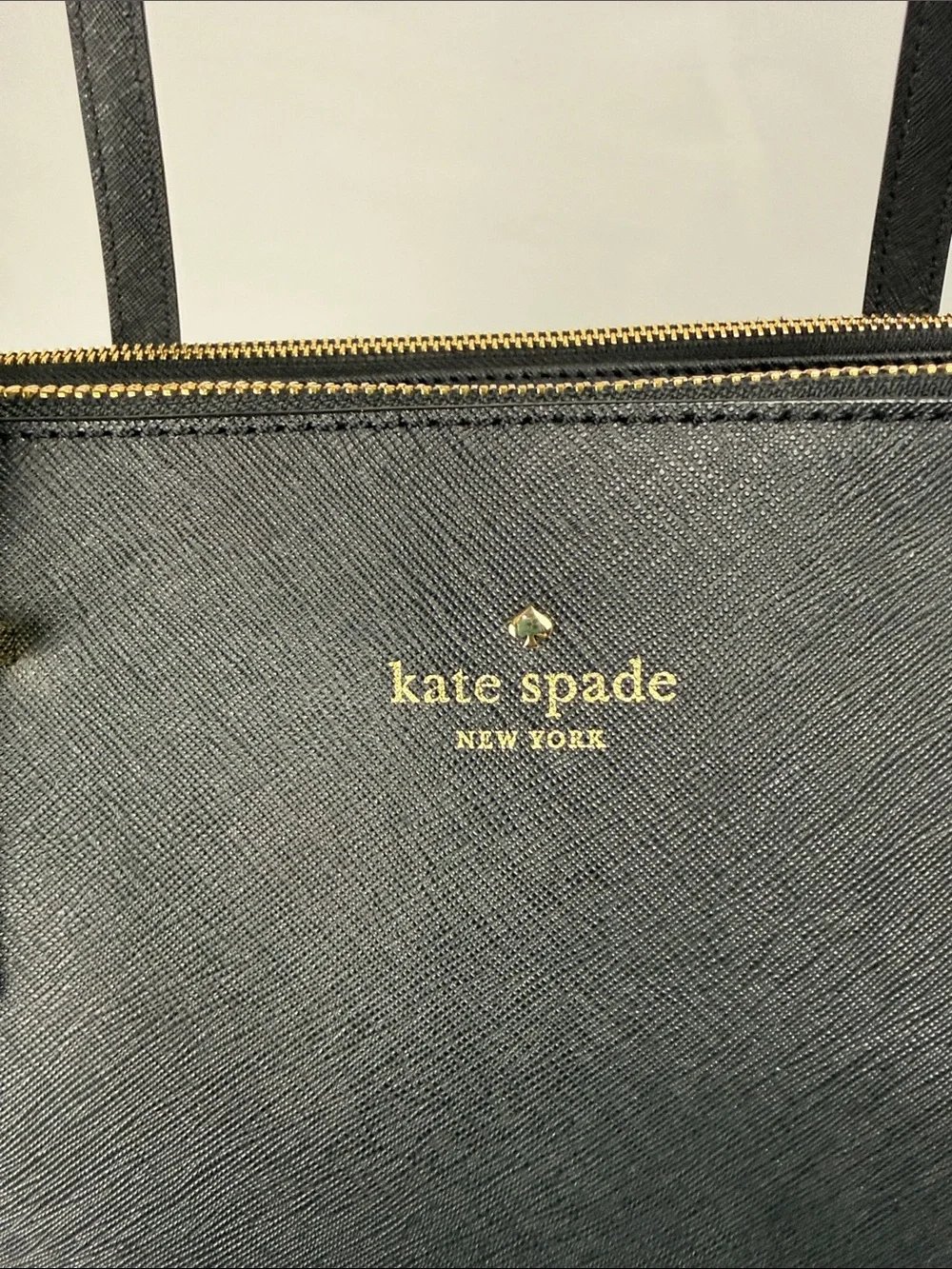 Kate Spade Cedar Street Jensen Black Leather Tote with Gold Hardware